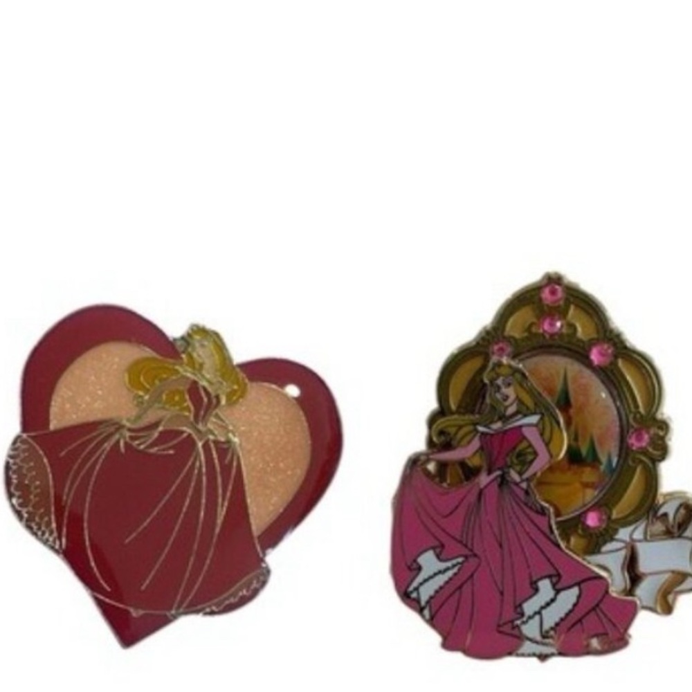 Disney Pins Set of  Aurora Princess Pins 2002 & 2005 EUC